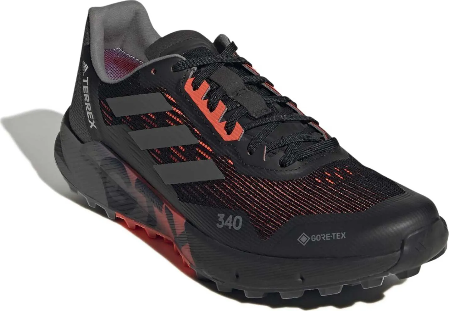 Adidas Men&#x27;s Terrex Agravic Flow 2.0 GORE-TEX Trail Running Shoes Core Black/Blue Rush/Turbo | Buy Adidas Men&#x27;s Terrex Agravic Flow 2.0 GORE-TEX Trail Running Shoes Core Black/Blue Rush/Turbo here | Outnorth